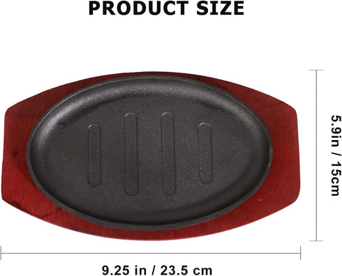Steak Plate Griddle Pan - 8 Inch Non Stick Stove Top Grilling Pan for Steak, Bacon, Veggies, Fish, Cast Iron Set