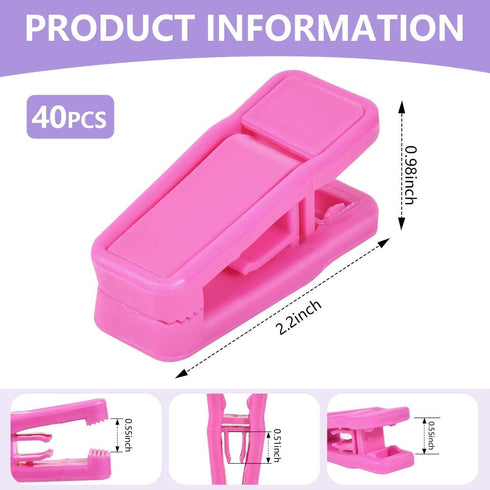 40 Pcs Plastic Baby Hanger Clips Slim-line Finger Clips Set for Velvet Clothes Hanger (Pink)