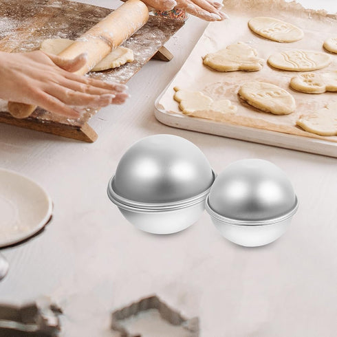 Tofficu 8Pcs Dome Cake Pan, Aluminum Cake Ball Mold - 1.77+2.16+2.55+3.14 Inch Half Ball Cake Pan for DIY Baking