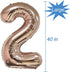 Tellpet Number 2 Balloon, 40 Inch, Rose Gold