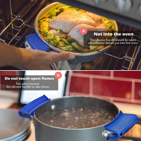 Silicone Assist Handle Holder, Non-Slip Heat Resistant Cover for Cast Iron Skillets and Frying Pans