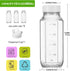 3 Pack 1 16 Oz CUCUMI Glass Juice Bottles with Lids, Clear Glass Water Bottles with Pour Spouts, Reusable Milk Jug