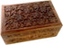 New Age Imports Floral Carved Handmade Wooden Box, 4 x 6 Inches for Jewelry & Small Treasures
