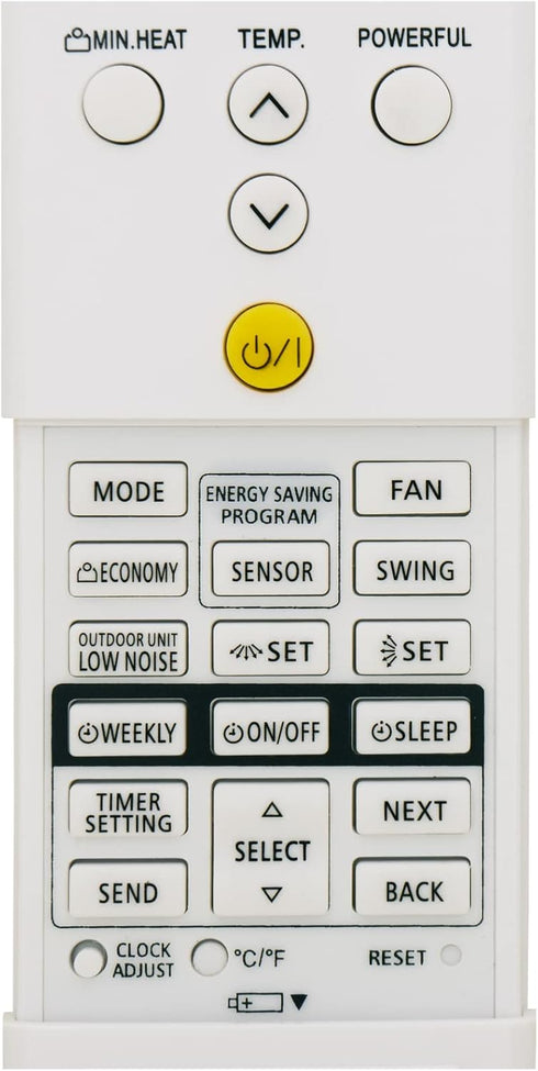 Replacement Remote Control for Fujitsu Air Conditioner AR-RED1U, Display in Fahrenheit and Celsius