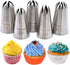 5 Pack Extra Large Piping Nozzles, Seamless Stainless Steel Icing Tips 1B 1C 1E 1M 2D# for Cupcakes