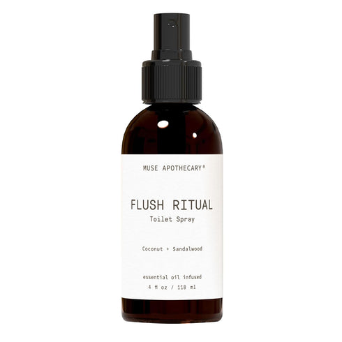 Muse Apothecary Flush Ritual - Aromatic Toilet Spray, 4 oz, Infused with Natural Essential Oils - Coconut + Sandalwood