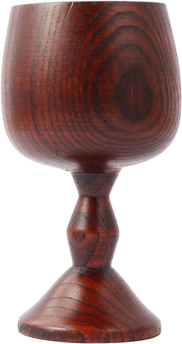 Hand-made Jujube Wooden Wine Goblet Water Cup, 7oz, 1pcs