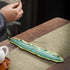 Incense Stick Holder Burner, Ceramic Green Feather 9 Inch Handmade Incense Tray for Meditation & Home Decor