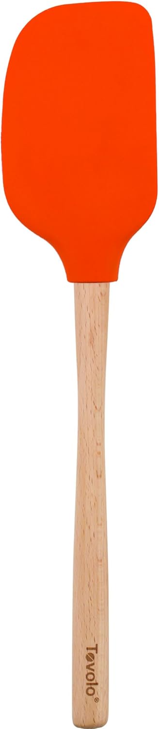 Tovolo Flex-Core Jumbo Spatula with Wood Handle - Orange Peel