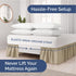 Wrap Around Dust Ruffle Bed Skirt - Beige - King Size with 15 Inch Drop, Adjustable Pleated Bedskirt, Wrinkle Free