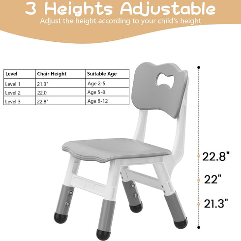 GAOMON 3 2-6, (2 Pack, Kids Chair, Level Height Adjustable Kid Chair, Plastic Toddler Chairs for Children Boys Girls