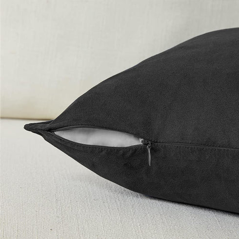 Fancy Homi 2 Packs 14x24 Inch 35x60 cm Black Long Lumbar Decorative Throw Pillow Covers for Living Room Couch Bed Sofa
