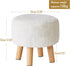 12.6" D12.6" W12.6" UHBD035W YMYNY Round Pouf Ottoman Small Foot Stool Faux Fur Foot Rest for Couch Modern Boho