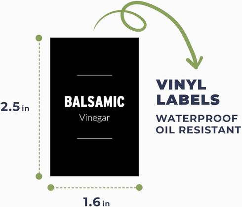 Mlle Label Set 500ml Set 4 Olive Oil & Vinegar Dispenser Bottle with Stainless Steel Pourer, Funnel & Labels - Glass