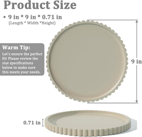 Countertop 9 inch) HighHerz Silicone Bathroom and Vanity Tray, Round Silicone Bathroom Tray, Modern Bathroom Decor