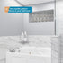 Sanbege 9" Marble Stone Corner Shelf Polished, Wall Mounted Shower Caddy, Floating Shampoo Holder for Bathroom