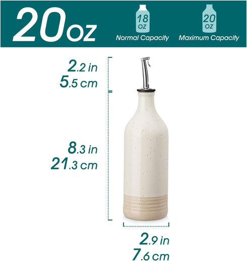 20 Oz vancasso Ceramic Olive Oil Dispenser Bottle, Bottle Dispenser with Spout and Funnel for Kitchen,Suitable for Oil
