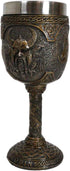 Ebros Norse Mythology Viking Alfather Odin God Of Asgard, 7oz Resin Wine Goblet Chalice with Stainless Steel Liner