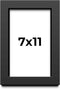 Poster Palooza 7x11 Frame - Black Solid Wood Picture Frame, Includes UV Acrylic Plexiglass & Hanging Hardware
