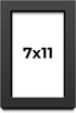 Poster Palooza 7x11 Frame - Black Solid Wood Picture Frame, Includes UV Acrylic Plexiglass & Hanging Hardware