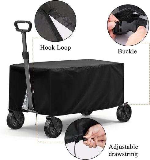 38x22x20 inch TheElves Garden Cart Cover, Outdoor Garden Wagon Covers Waterproof Heavy Duty for Yard Dump Carts, Steel