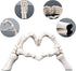 LCCCK White Hand Gesture Desk Statues Love Ornaments,Skull Couple Statue, Creative Wedding Home Desktop Decor,Heart