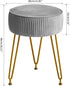 LG-30G IBUYKE Velvet Round Footrest Ottoman, Makeup Vanity Stool Side Table, Dressing Table Seat, Pouf Couch Stool