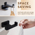 APLusee Double Robe Towel Hook, Stainless Steel Square Dual Coat Hook, Matte Black Utility Storage Hanger