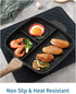 AMOAMI Dish Drying Mat - Silicone Drying Pad - Heat Resistant Kitchen Gadget - Black (12" x 16")
