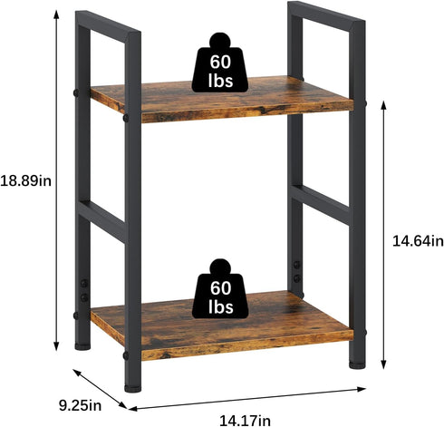 Katrawu 2 Assembly(2 Small Bookshelf for Small Space, Tier Industrial Bookcase,Narrow Book Case Storage Organizer Book