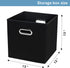 Black Fabric Cubby Storage Bins, 13x13x13 Inches, Foldable Organizer Bins with Dual Handles, Set of 6