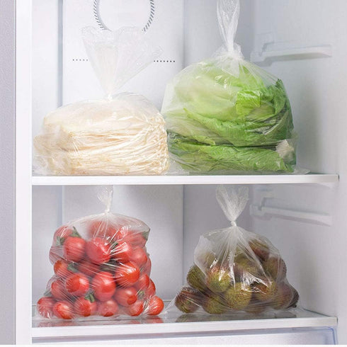 Food Storage Bags, 12 x 16 Plastic Produce Bags on a Roll, Clear Bags for Fruits, Vegetables, and Bread