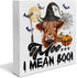 VIYZZX Halloween Highland Cow Wood Box Sign Decor Witchy Cow Moo I Mean