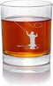 Fly Fisherman Round Rocks Glass, Fisherman Gift Fishing Glass