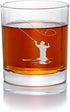 Fly Fisherman Round Rocks Glass, Fisherman Gift Fishing Glass