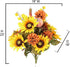 Admired By Nature 18 Stems Artificial Mums Sunflowers Zinna Silk Flowers for Home Office Wedding Decoration, Gold