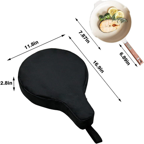 DOKSMERIA Cast Iron Camping Skillet Bag for 8/10/12In Skillets, Lightweight Water Resistant Frying Pan Bag, Black