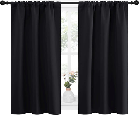 NICETOWN Halloween Black Out Curtain Panels - Energy Smart Thermal Insulating Drapes for Small Window (2 Panels)