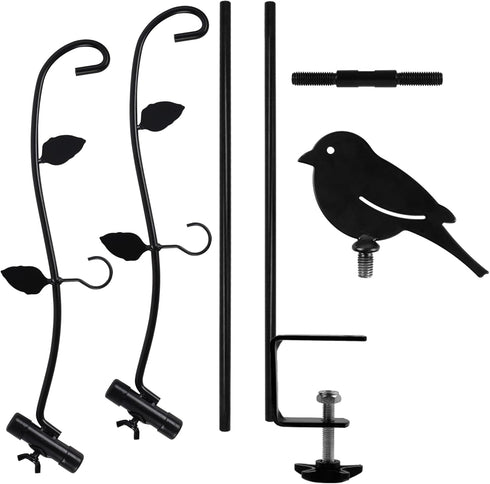 yosager Deck Pole Bird Feeding Station Kit, Multi Hook Bird Feeder Hanging Kit with Adjustable Branches