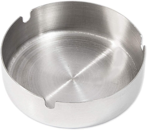 Juvale 5 Pack Stainless Steel Ashtrays - Round Patio Ashtray for Cigarettes, Indoor & Outdoor Use