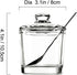 Vencer Clear Glass Sugar Bowl with Lid and Stainless Steel Spoon, 6.3 Ounces (180 ML) Sugar Dispenser