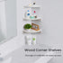 3 3 Pack Floating Corner Shelves, Tier Corner Shelf Wall Mount with Wire Hole Corner Display Wall Shelf for Bathroom