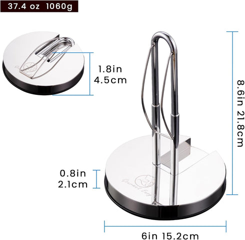 5-Year Single Hand Tear Paper Towel Holder, Anti-Slip Kitchen Towels Stand, Adjustable for Various Roll Sizes, Super