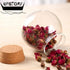 1PCS 500G/17oz Clear Empty Round Large Capacity Sealed Glass Bottles with Wood Cork Stopper for Storage