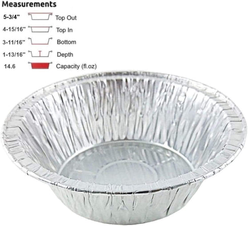 PACTOGO Disposable Aluminum 5 3/4" Meat Pot Pie - Extra Deep Pan Baking Tin, Pack of 25