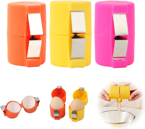 OMASUNB 3pcs Egg Shell Opener, Egg Peeler Tool Set,Egg Separator for Raw Eggs,