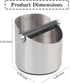 Stainless Steel Italian Espresso Tapping Box with Detachable Rod & Anti-Slip Rubber Base (Silver-S)