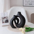 Set 2, Liotww Black Vases Home Decor of Ceramic Black Small Flower Vase, Minimalist Boho Decorative Modern Donut Vase