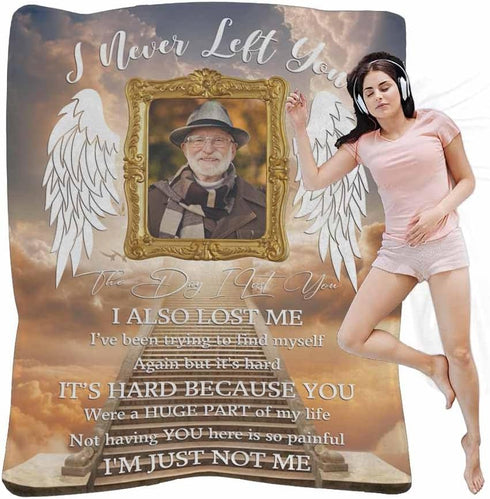 AOFUN Personalized Memorial Blanket with Photo Custom Picture Blankets in Loving Memory, for Loss of Loved One