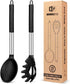 Silicone Pasta Fork and Cooking Spoon Set, Non-Stick Kitchen Utensils for Spaghetti and Soup